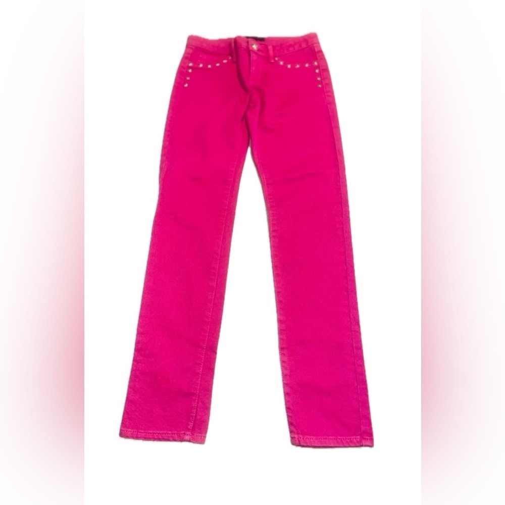 Juicy couture hot pink Barbie core stuffed jeans size 24 or girls 10